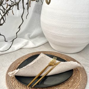 Set of 4 Organic Ash Dinner Plates - Image 1